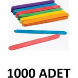 Puti 1000 Adet Ahşap Renkli Büyük Geniş Dil Çubuğu Abeslang Ağda Çubuğu