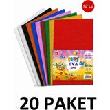 Puti 20 Paket Karışık Renk A4 Simli Eva 20X30 cm 10'lu Paket