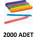 Puti 2000 Adet Ahşap Renkli Büyük Geniş Dil Çubuğu Abeslang Ağda Çubuğu