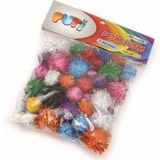 Puti 30 mm Metalik Pompom