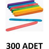 Puti 300 Adet Ahşap Renkli Büyük Geniş Dil Çubuğu Abeslang Ağda Çubuğu