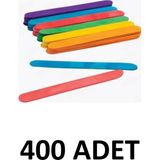 Puti 400 Adet Ahşap Renkli Büyük Geniş Dil Çubuğu Abeslang Ağda Çubuğu