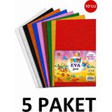Puti 5 Paket Karışık Renk A4 Simli Eva 20X30 cm 10'lu