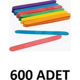 Puti 600 Adet Ahşap Renkli Büyük Geniş Dil Çubuğu Abeslang Ağda Çubuğu