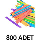 Puti 800 Adet Ahşap Renkli Dar Dil Çubuğu Abeslang Çubuğu Dar