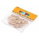 Puti Ahşap Büyük Mandal Natural Renkli 12'li Set ile Sanatsal Projeler İçin Uygun