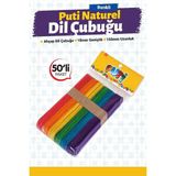 Puti Naturel Dil Çubuğu 50 Li Paket Renkli
