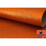 Puti Saygılıofis Yapışkanlı Simli Eva 50X70 cm 1 Adet Simli Yapışkanlı Eva Süngeri Okul Kreş Anasınıfı Elişi Etkinlikleri Hobi - Turuncu