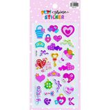 Puti Shine Renkli Etiket Yapışkanlı Sticker Planner Ajanda Günlük - Sticker - 1 Adet - Kalpler