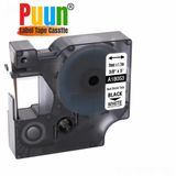 Puun Dymo 18053 Rhinopro Isıyla Küçülen Muadil Şerit 9mmx1,5mt Beyaz-Siyah Etiket