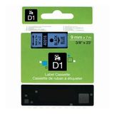 Puun Dymo D1 40916 S0720710 9 mm x 7 mt Muadil Mavi Etikete Siyah Yazı Şerit Etiket Kaseti
