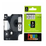 Puun Dymo D1 45010 S0720500 12MM x 7 Mt. Muadil Şeffaf Etikete Siyah Yazı Şerit Etiket Kaseti