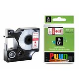 Puun Dymo D1 45015 S0720550 12MM x 7 Mt. Muadil Beyaz Etikete Kırmızı Yazı Şerit Etiket Kaseti Labelpoınt 100, 150, 200, 250, 300, 350
