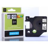 Puun Dymo D1 45020 S0720600 12MM x 7 Mt. Muadil Şeffaf Etikete Beyaz Yazı Şerit Etiket Kaseti