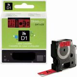 Puun Dymo D1 45807 S0720870 19 mm x 7 mt Muadil Kırmızı Etikete Siyah Yazı Şerit Etiket Kaseti