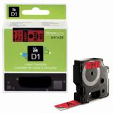 Puun Dymo D1 45807 S0720870 19mm X 7 Mt. Muadil Kırmızı Etikete Siyah Yazı Şerit Etiket Kaseti, WE-102