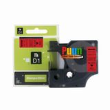 Puun Dymo Labelmanager Serisi Elektronik Etiketleme Makinesi D1 45017 S0720570 12MM x 7 Mt. Muadil Kırmızı Etikete Siyah Yazı Şerit Etiket Kaseti