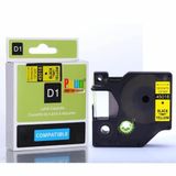 Puun Dymo Labelmanager Serisi Elektronik Etiketleme Makinesi D1 45018 S0720580 12MM x 7 Mt. Muadil Sarı Etikete Siyah Yazı Şerit Etiket Kaseti