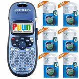 Puun Dymo Letratag Lt 100 Elde Taşınabilir Kişisel Etiketleme Makinesi + 1 Adet Orijinal + 6 Adet Puun Marka 91204-59425 Yeşil 12MM x 4 mt Muadil Etiket