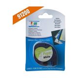 Puun Dymo Letratag Muadil Bant 59421 721510 Beyaz Kağıt Etikete Siyah 12MM x 4 mt 3 Adet - Çok Renkli