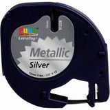 Puun Dymo Lt Letratag 91208 12MMX4MT. Muadil Metalik Etikete Siyah Yazı Şerit Etiket Kaseti