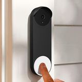 PUUUCI Google Nest Hello Doorbell (Pil) 2021 için Silikon Kılıf Kapak - Hava Koşullarına Dayanıklı Koruyucu Yuva Kapı Zili Silikon Kılıf (Siyah)