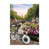 Puzzle 17596 - Amsterdam'da Bisiklet ve Çiçekler - 1000 Parçalı