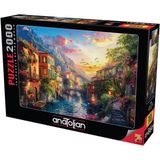 Puzzle - Akdeniz Kasabası / 2000 Parça Puzzle, #3969