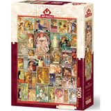 Puzzle Art Nouveau Poster Kolajı 1500 Parça Puzzle