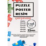 Puzzle Çerçevesi - 35x50 cm 500 Parça Renkli Siyah Kahverengi Altın Beyaz Pvc