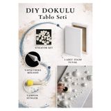 Puzzle DIY KENDİ TABLONU YAP 35X50 1 ADET TUVAL + YARIM STRAFOR TOPLAR + YAPIŞTIRMA RÖLYEFİ + TAMPON SÜNGER