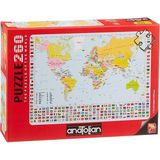 Puzzle - Dünya Haritası / 260 Parça Puzzle, #3319