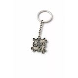 Puzzle Parça Motifli Gümüş Renk Metal Unisex Anahtarlık – Sembolik Tasarım