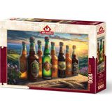 Puzzle Retro Bira Şişeleri 1000 Parça Puzzle