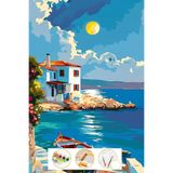 Puzzle Sayılarla Boyama Tuval Seti Fırça Boya Dahil (çıtalı) 35x50 cm -İTALYA SAHİL