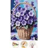 Puzzle Sayılarla Boyama Tuval Seti Fırça Boya Dahil (çıtalı) 3x50 Cm - MOR ÇİÇEK