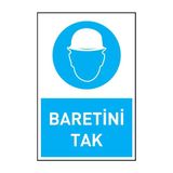 Pvc 0,50 Mm Baretini Tak İkaz Levhası - (3 Adet)
