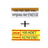 Pvc Arkası Yapışkanlı Raf Önü Fiyat Etiketliği + Silinebilir Fiyat Etiketi 100'Lü Set