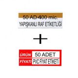 Pvc Arkasi Yapiskanli Raf Onu Fiyat Etiketligi + Silinebilir Raf Etiketi 50+50 Ad.set