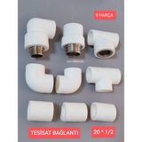 Pvc Boru 20*1/2 Pprc Kalorifer Doğalgaz Su Tesisatı Bağlantı Parçaları Seti ** 9 Parça