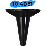 Pvc Burada Siyah 15 cm Tv Ünitesi Koltuk Altı Dolap Ayağı 10'lu