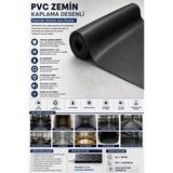 Pvc Desenli Zemin Kaplama Muşambası 3Mm 1X5 Metre Kaymaz Araç Konteyner Oto Taban Kaplaması Siyah