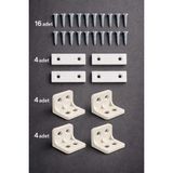 Pvc Dolap Aparatı Seti –l Köşe Bağlantı Aparatı - Kapak/kasa Bağlantı Papucu (Vidalar Dahil) - 00 Beyaz