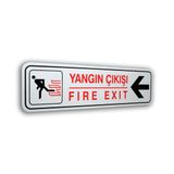 PVC Forex Kapı İsimlkleri Yönlendirmeler 7 * 25 cm YANGIN ÇIKIŞI SOL