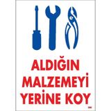 PVC İKAZ UYARI İŞ GÜVENLİĞİ LEVHASI EL ALETİ TAKIMI 25 CM x 35 CM