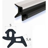 Pvc Kapı Pencere Fitili Siyah - Gri Kaplama 5x 5,6 mm (15 mt Paket Halinde)