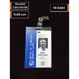 Pvc Mandallı Yaka Kartı İsimlik 7x10 Cm Dik Yaka Kartı Kıskaçlı