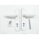 PVC Pimapen Banyo Wc Plastik Sac Destekli Kapı Kolu Takımı (2, Beyaz, Kilit Yuvalı)