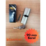 Pvc Pimapen Kapı Kilit Göbeği Barel Pirinç Anahtarlı - Mat Gri - 90mm