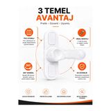 Pvc Pimapen Kapı Pencere Emniyet Kilidi Beyaz Çocuk Güvenlik Mandalı 1 Adet + 2 Vida